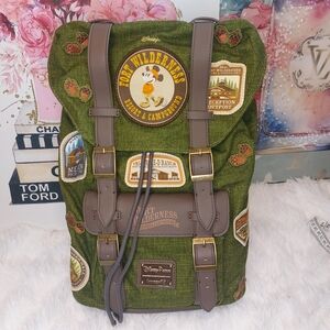 Disney Fort Wilderness Campground Mickey Loungefly Canvas Backpack Patches 2023
